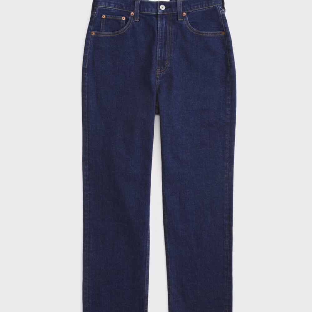 Abercrombie & Fitch Women's Straight Leg Jeans - Dark Blue